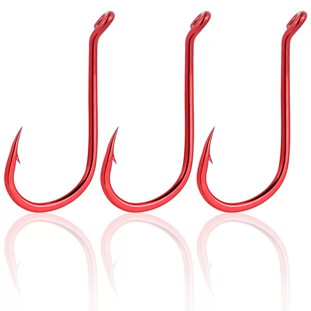 Why are some fishing hooks red?